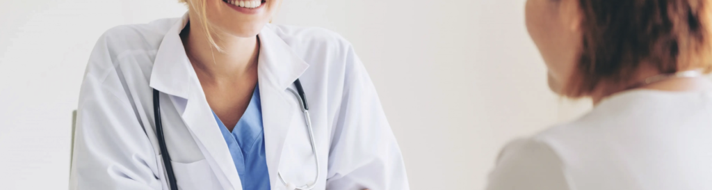 Doctor with client for methadone withdrawal treatment session.